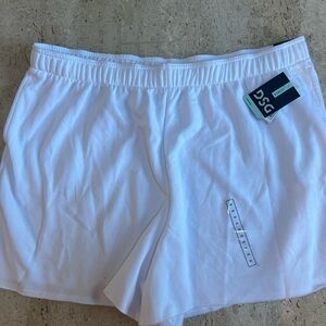 DSG Women's Shorts Boyfriend Oversized  Fleece Shorts White 2XL Relaxed Fit 5"